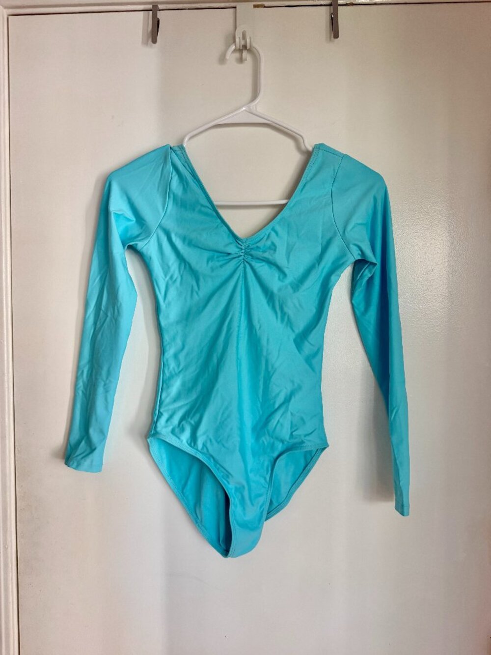 Bullet Pointe Long Sleeve Pinch Front Drop Back Leotard Never Worn S